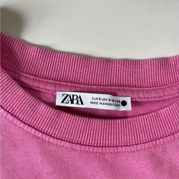 Zara Neon Pink Tee Small - Picture 2 of 4